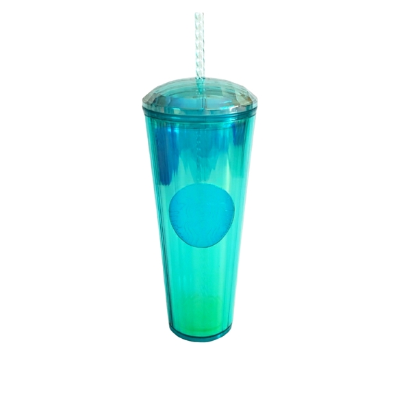Starbucks Turquoise Kaleidscope Dome Venti Tumbler Cup NEW 24 oz Blue